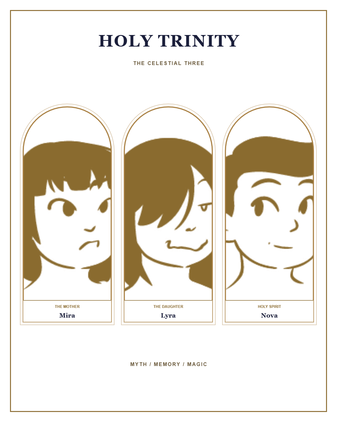 Celestial Arches finished poster preview with 3 roles